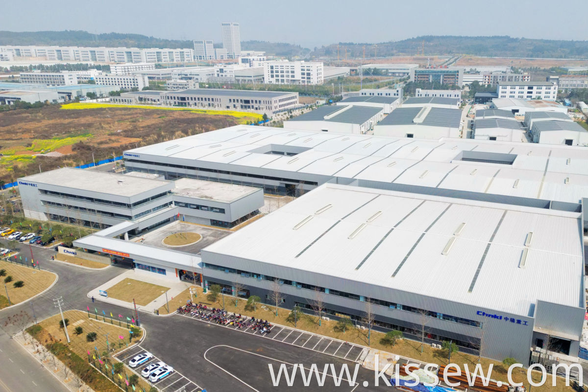 Chnki sewing machine factory aerial view